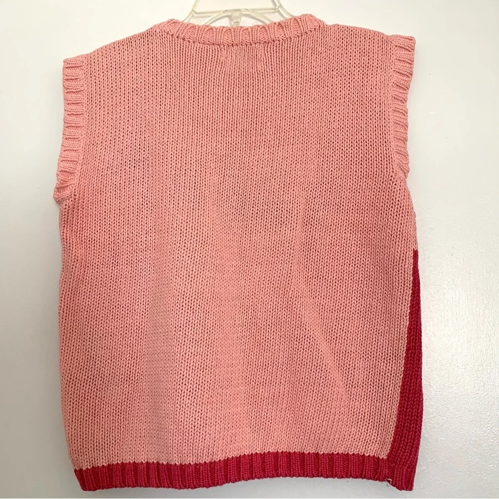 Vintage Sweater Jack Winter Hand Knit Easter Fruit Basket Sz Medium Petite Pink - Picture 3 of 12